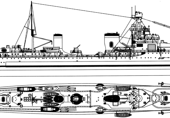 Крейсер RN Bartolomeo Colleoni 1940 [Light Cruiser] - чертежи, габариты, рисунки